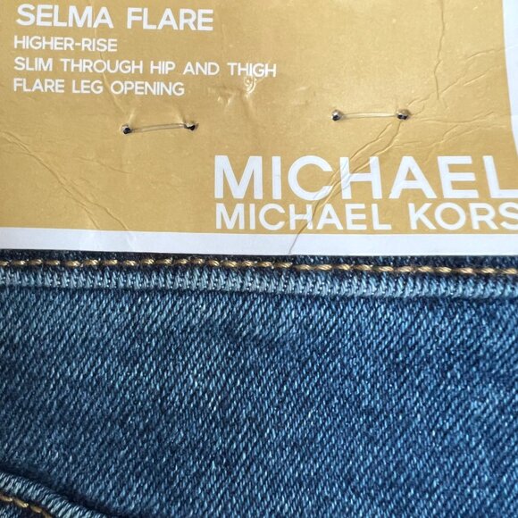 Michael Kors Women's Selma Stretch Flare Slim Blue Denim Jeans Size 14 NWT - Picture 5 of 14